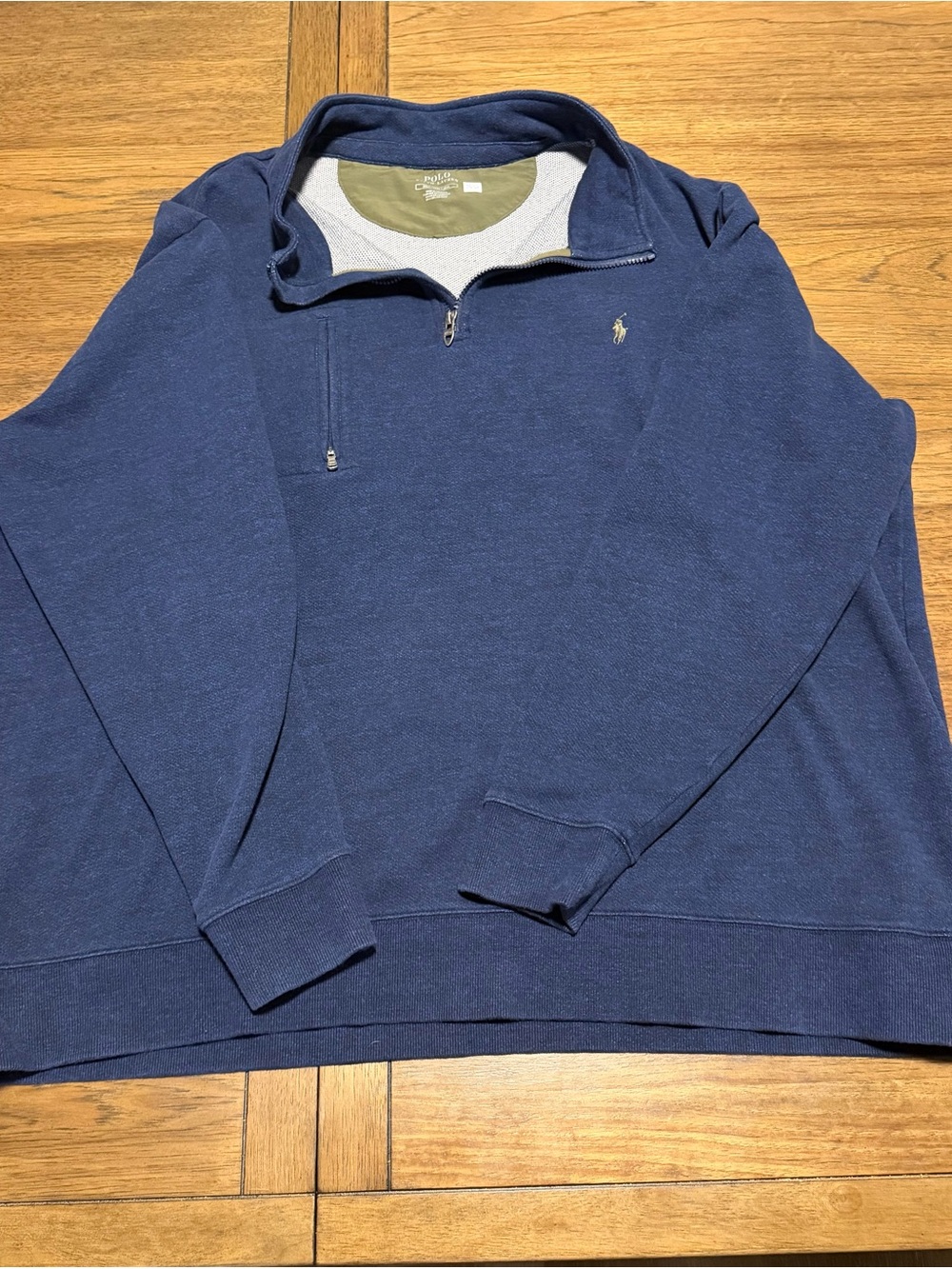Polo by Ralph Lauren Navy Zip-Up Mock Neck Sweater